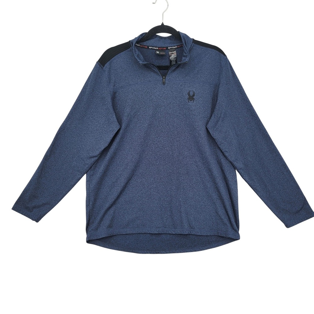 Spyder Active 1/4 Zip Pullover‎ Blue Performance Fleece Outdoor Core Layer